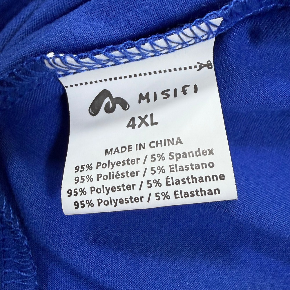 Misifi Mens 4XL Royal Blue Performance T-Shirt Short Sleeve Wicking Stretch - Picture 6 of 9